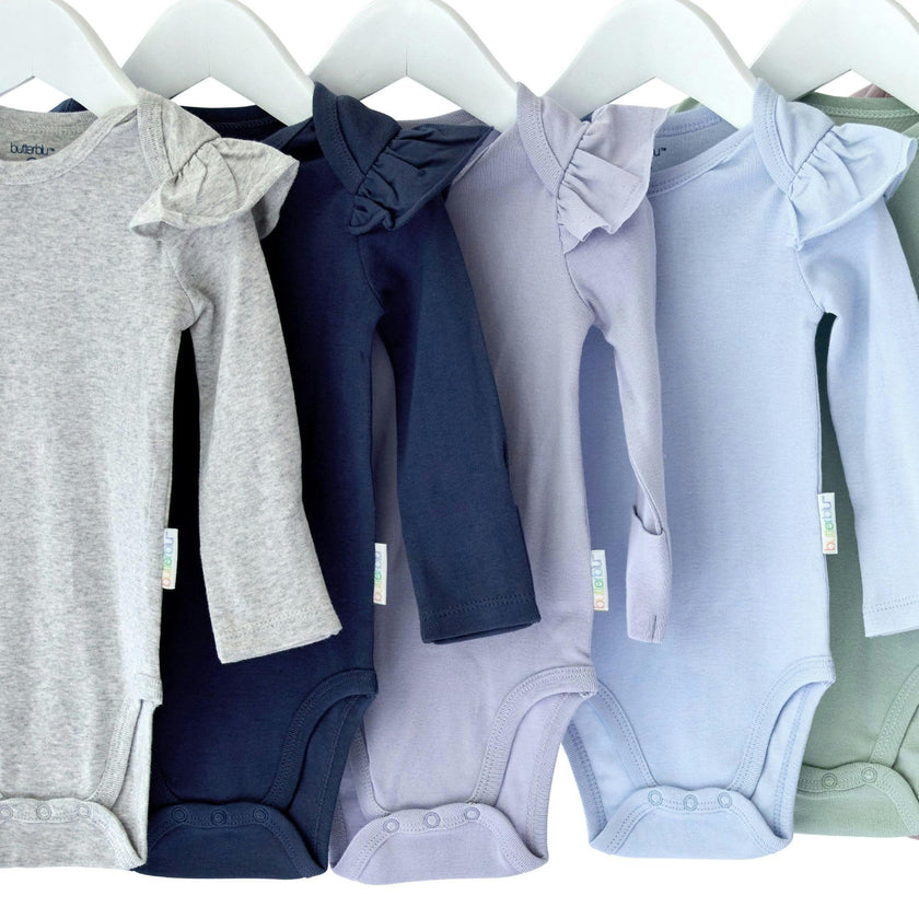 ASHLEY 5-Pack Long Sleeve Ruffle Bodysuits