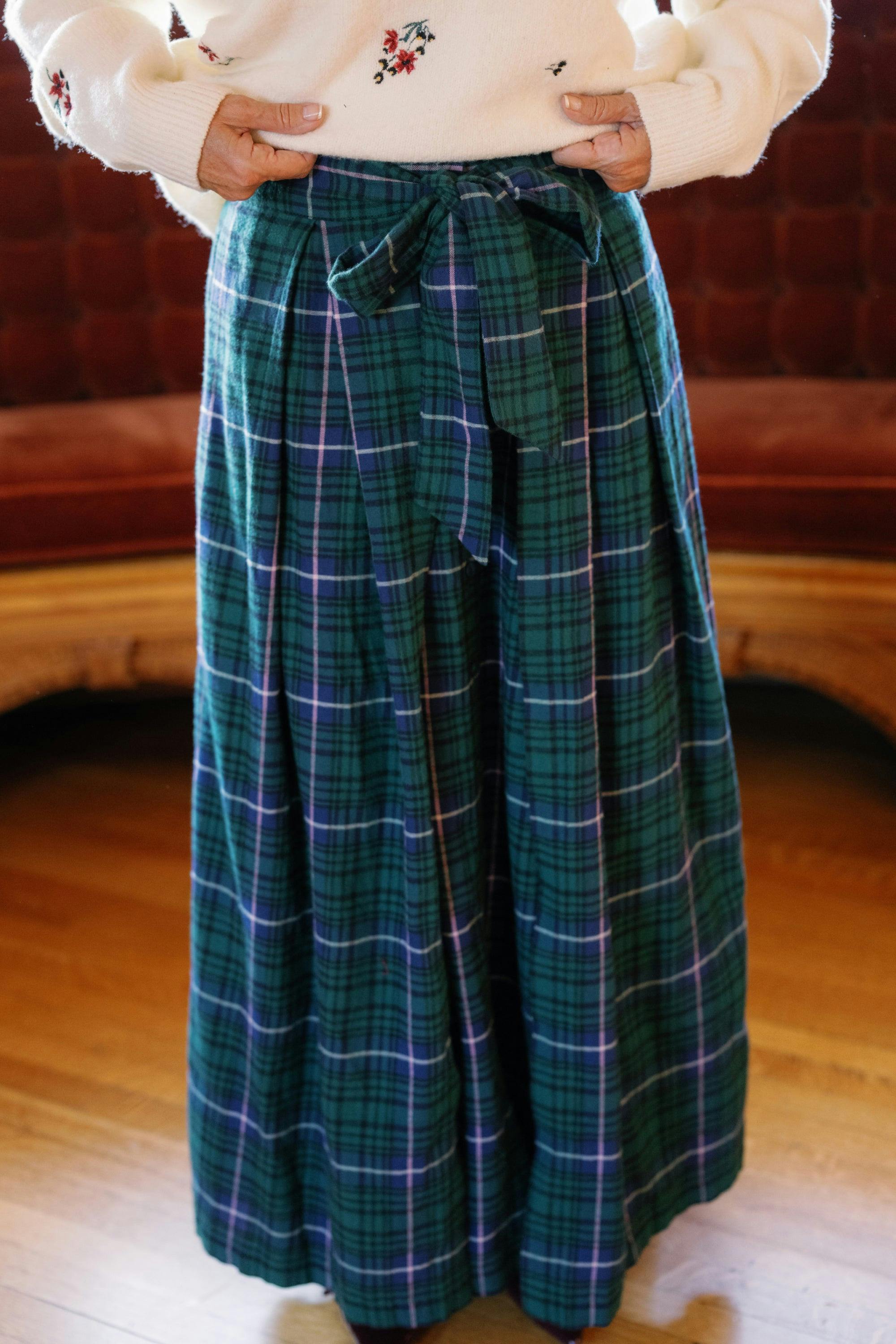 Angela Skirt in Emerald Plaid