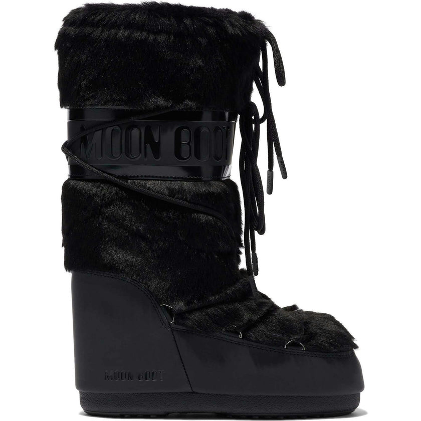 MOON BOOT Icon Faux Fur - Black
