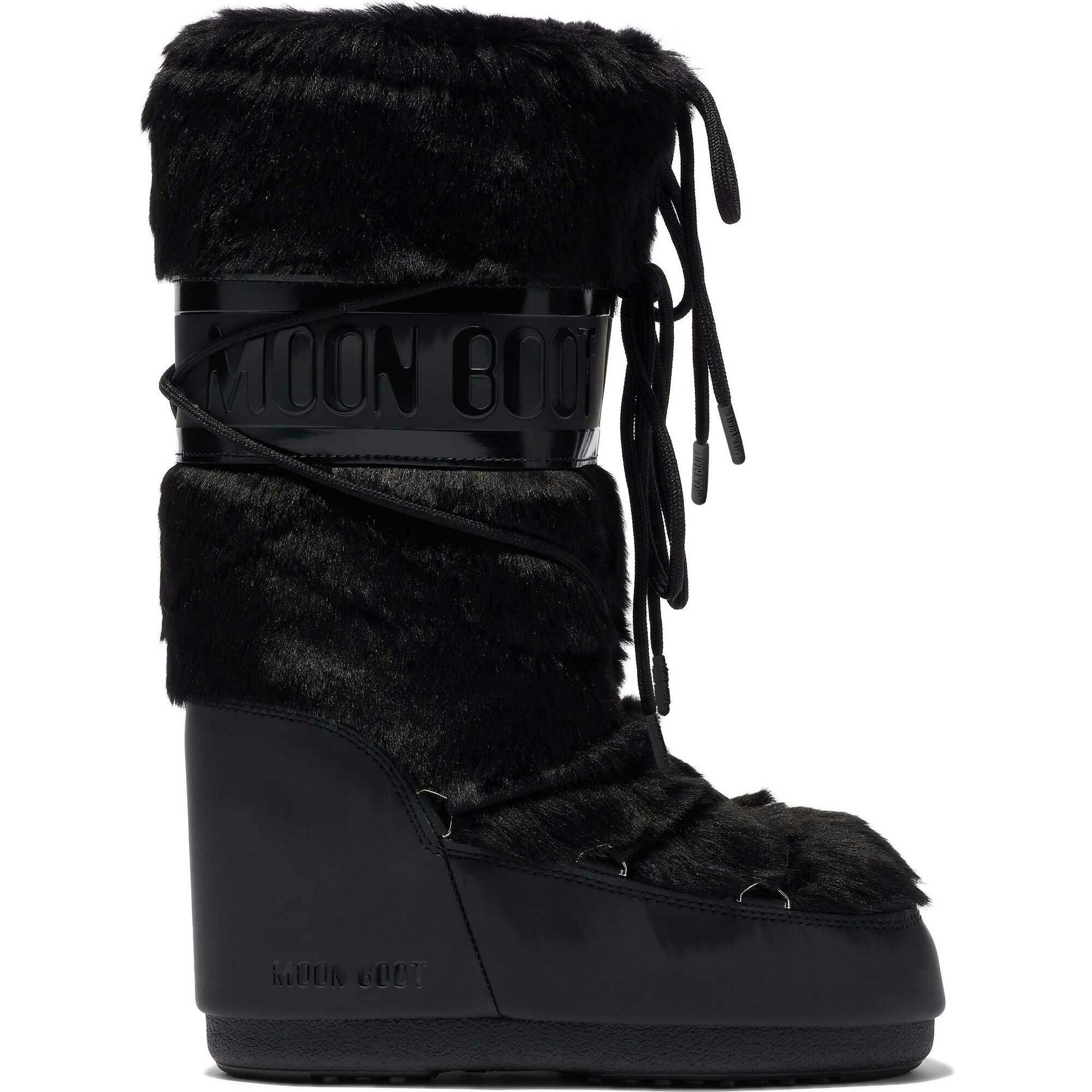 MOON BOOT Icon Faux Fur - Black