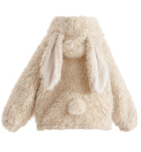 Cream Bunny-Eared Fuzzy Jacket