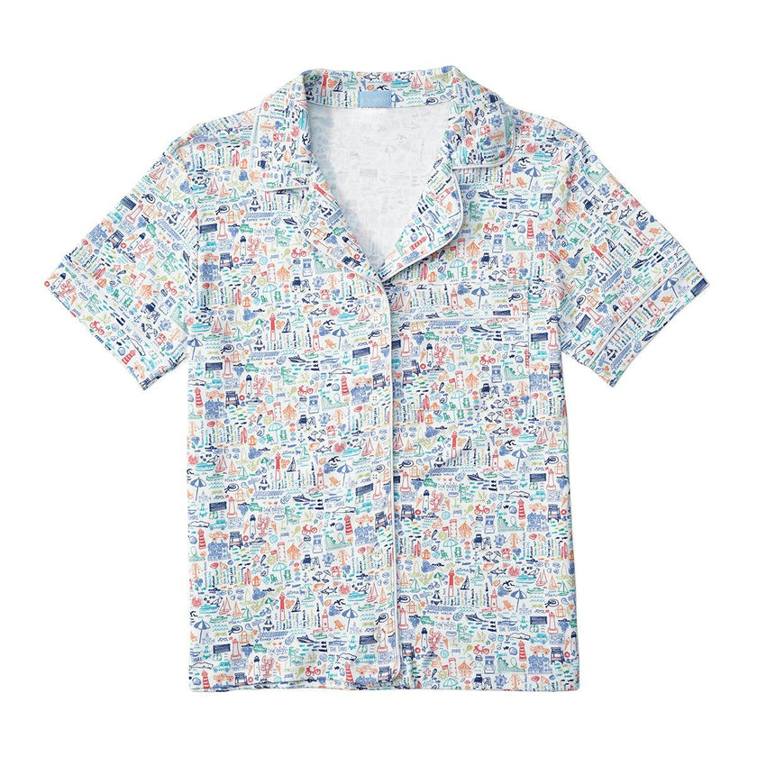Jersey Shore Women’s Button Front Short Pajama Set
