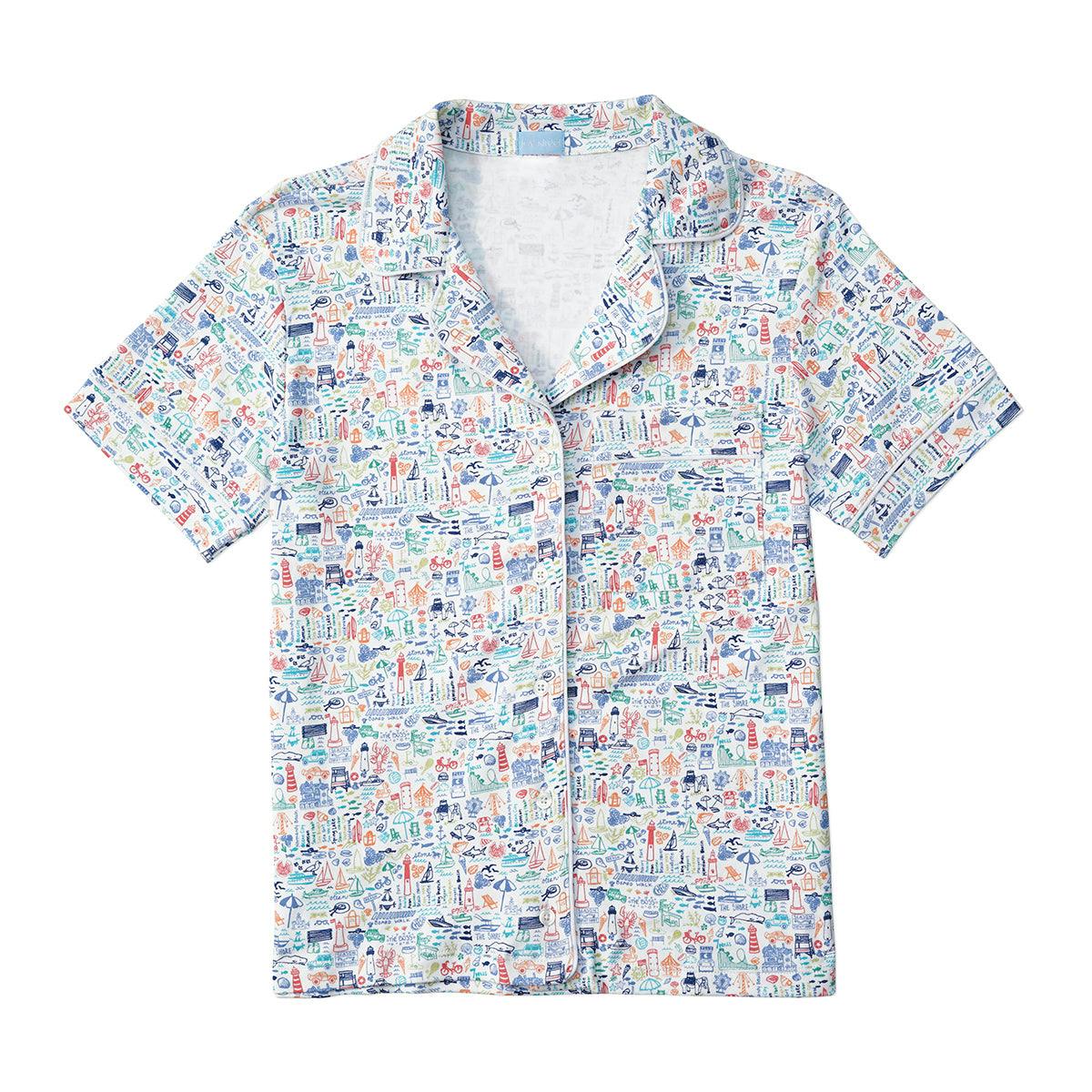 Jersey Shore Women’s Button Front Short Pajama Set