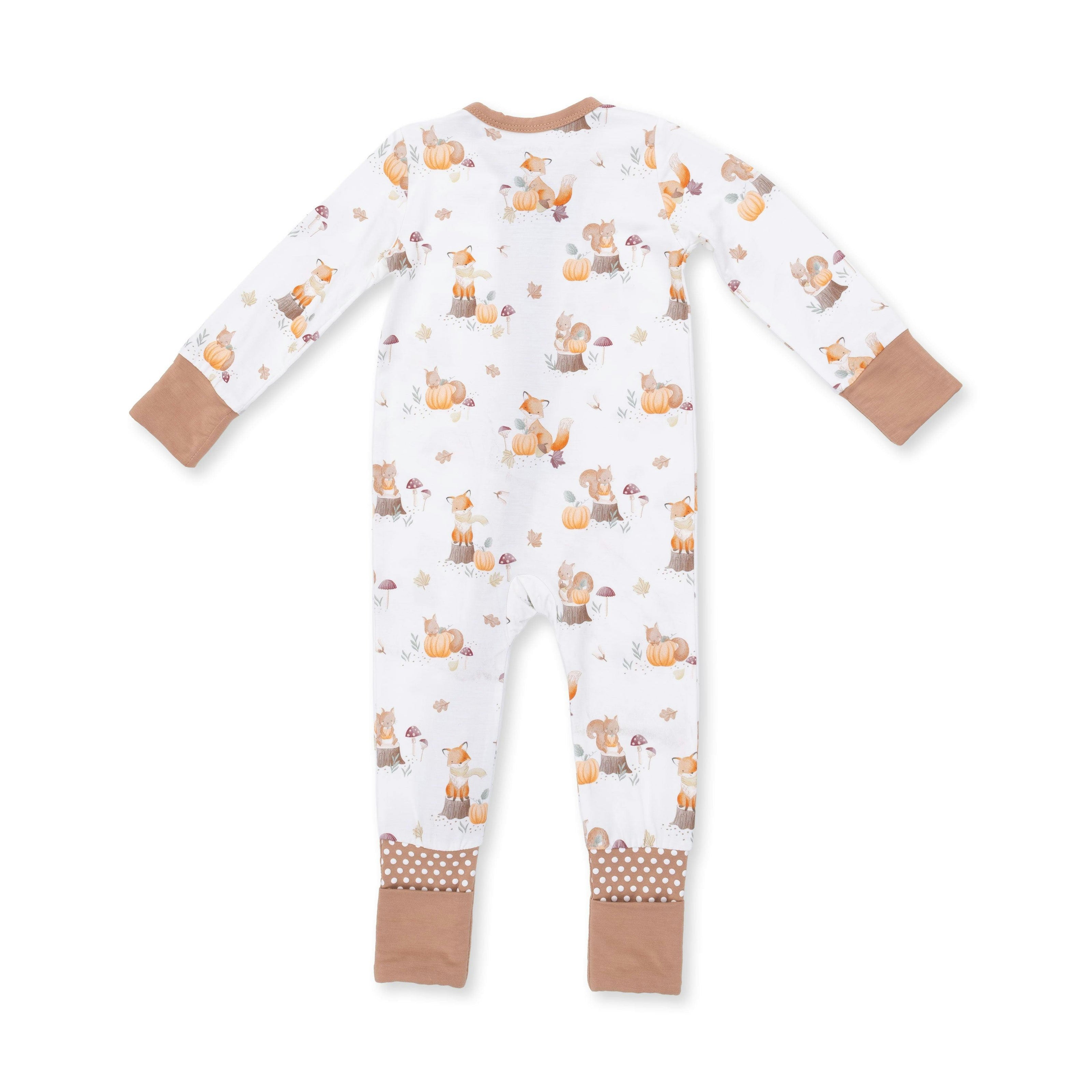 Woodland Animals with Pumpkins - Convertible Romper