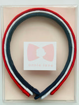 Set of three headbands - red, white and blue