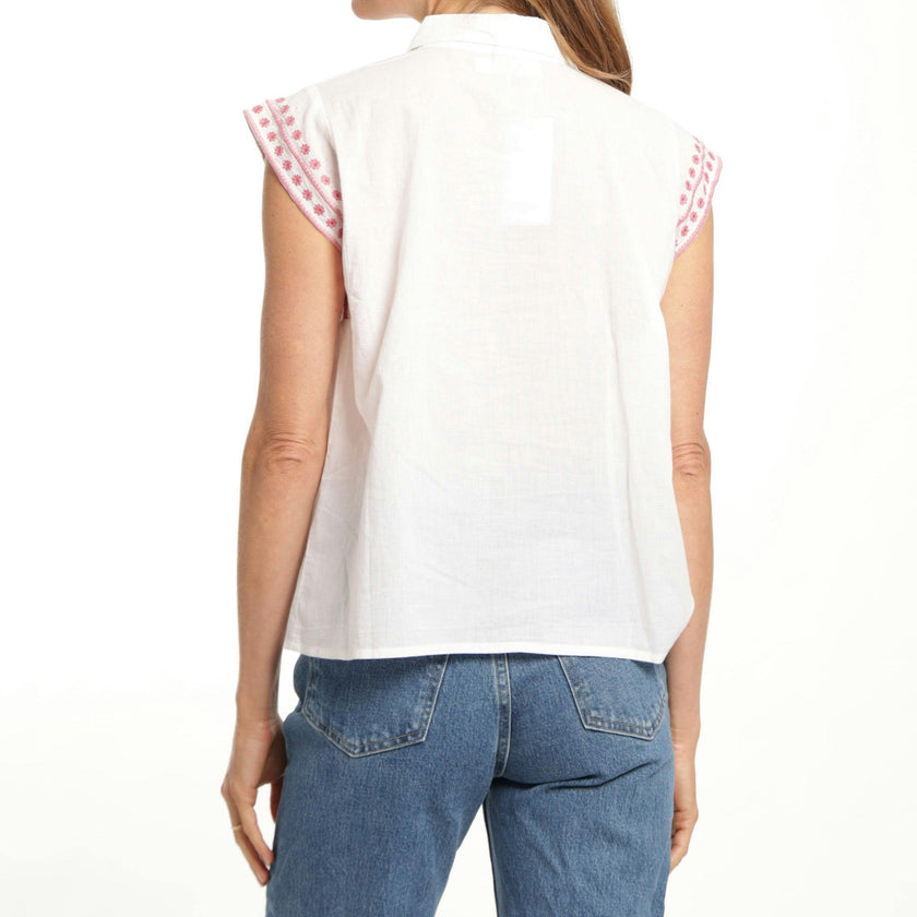 Esmeralda Blouse - White Blush