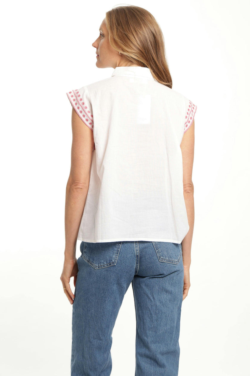 Esmeralda Blouse - White Blush