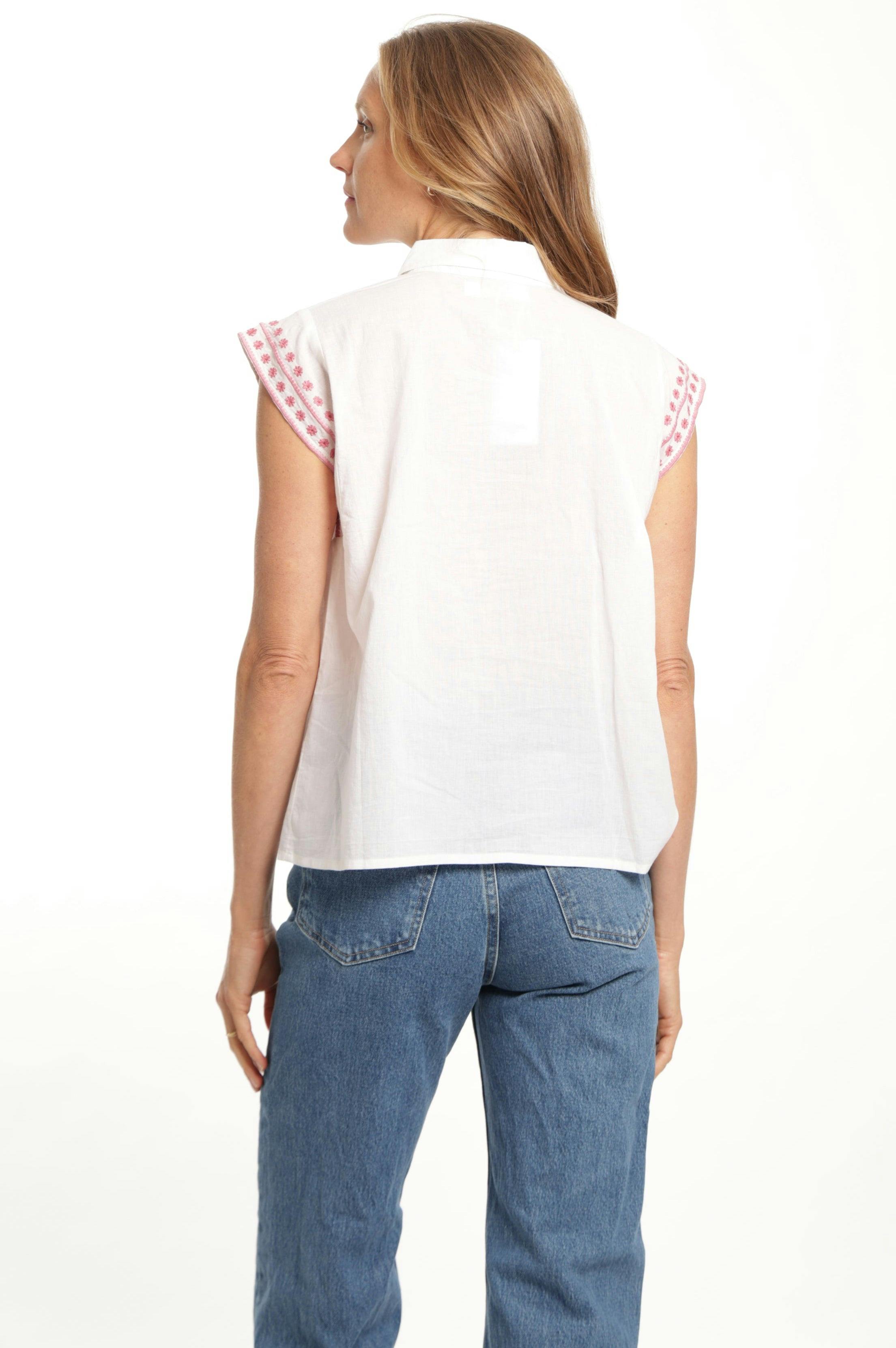 Esmeralda Blouse - White Blush
