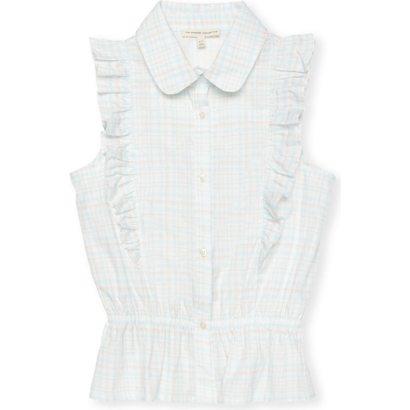 Ruffle Peplum Top in Plaid
