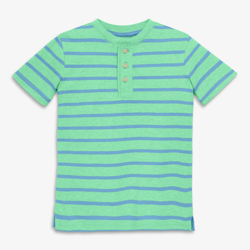Kids heathered henley tee in stripe