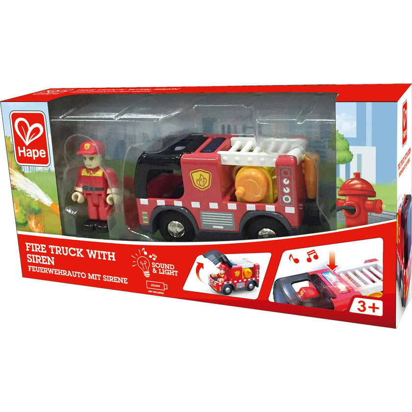 Hape: Light & Sound: Fire Truck With Siren - Red