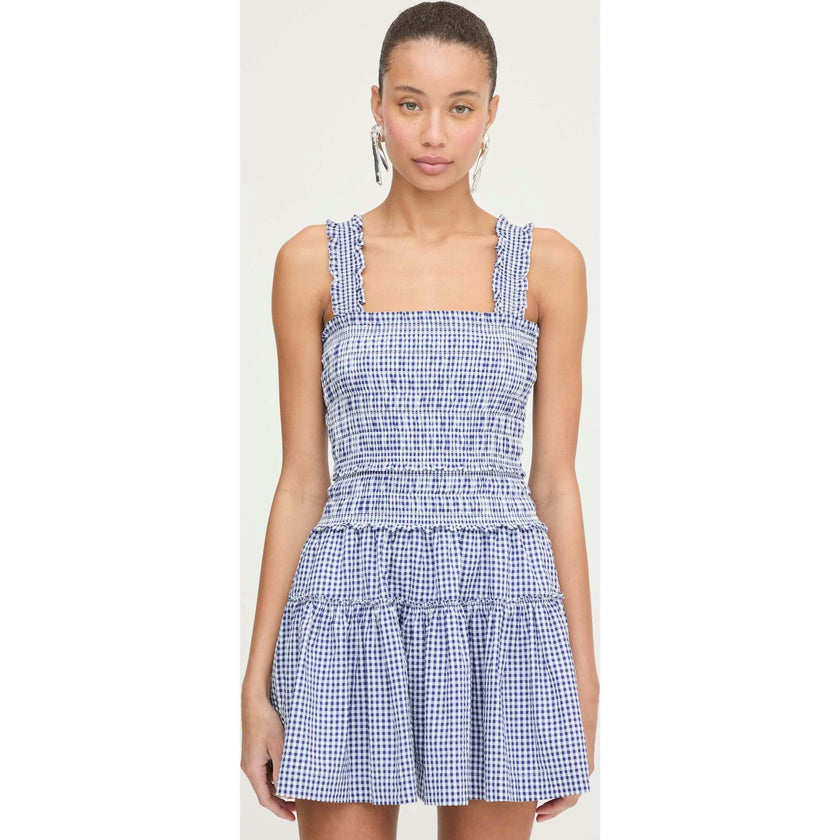 The Azalea Mini Nap Dress - Navy Gingham