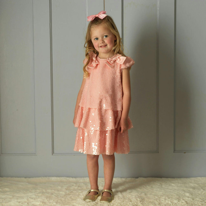 Pink Sequin Bow Dress