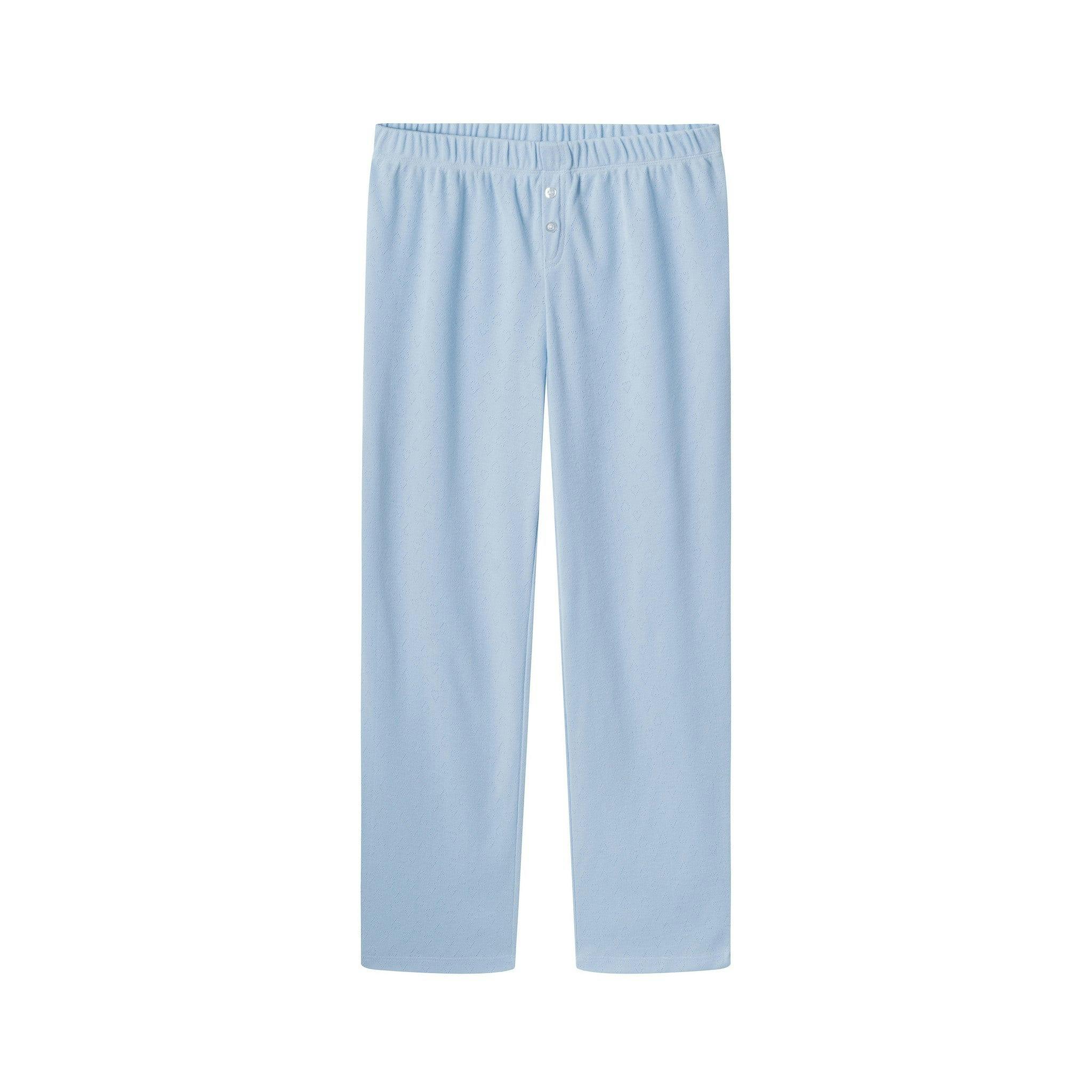 Tween (7-16) Girls Heart Pointelle Pajama Set | Light Blue