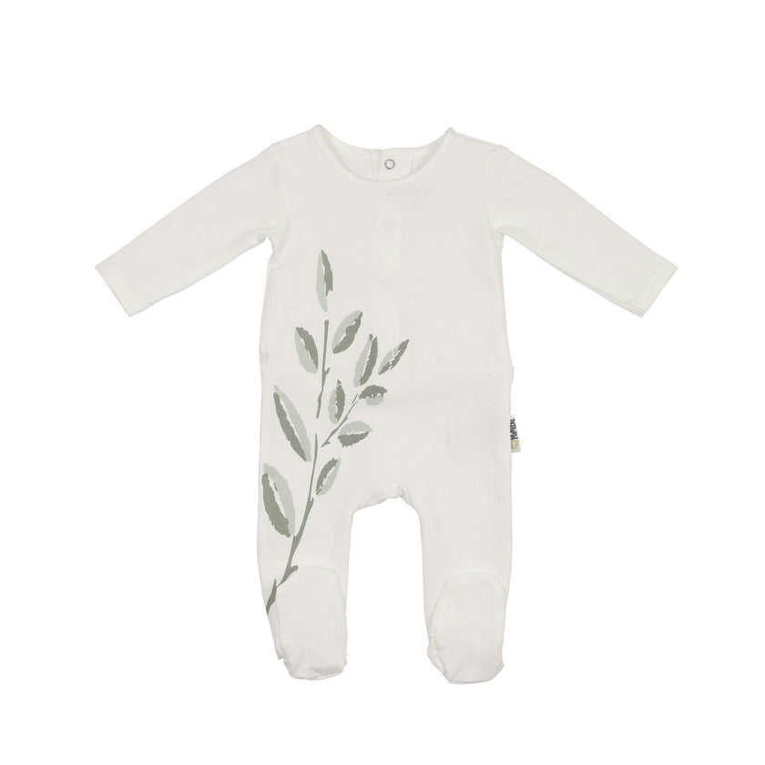 Blooming Leaves Footie and Beanie Set