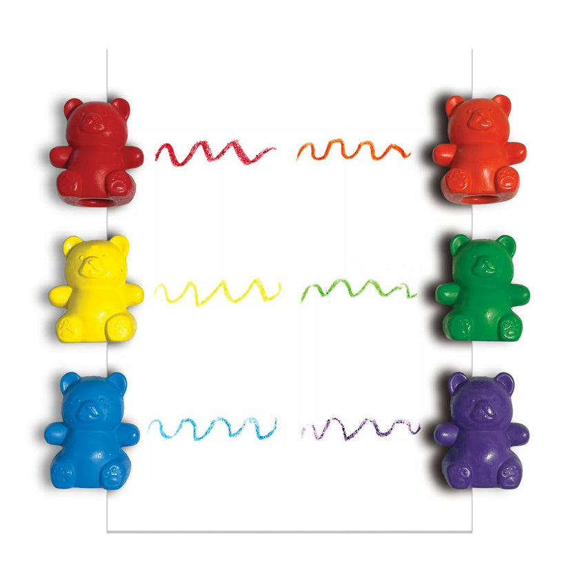 Cuddly Cubs Bear Finger Crayons - Set of 6