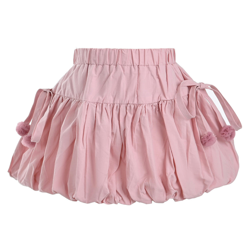 Pink Pom-Pom Skirt Set
