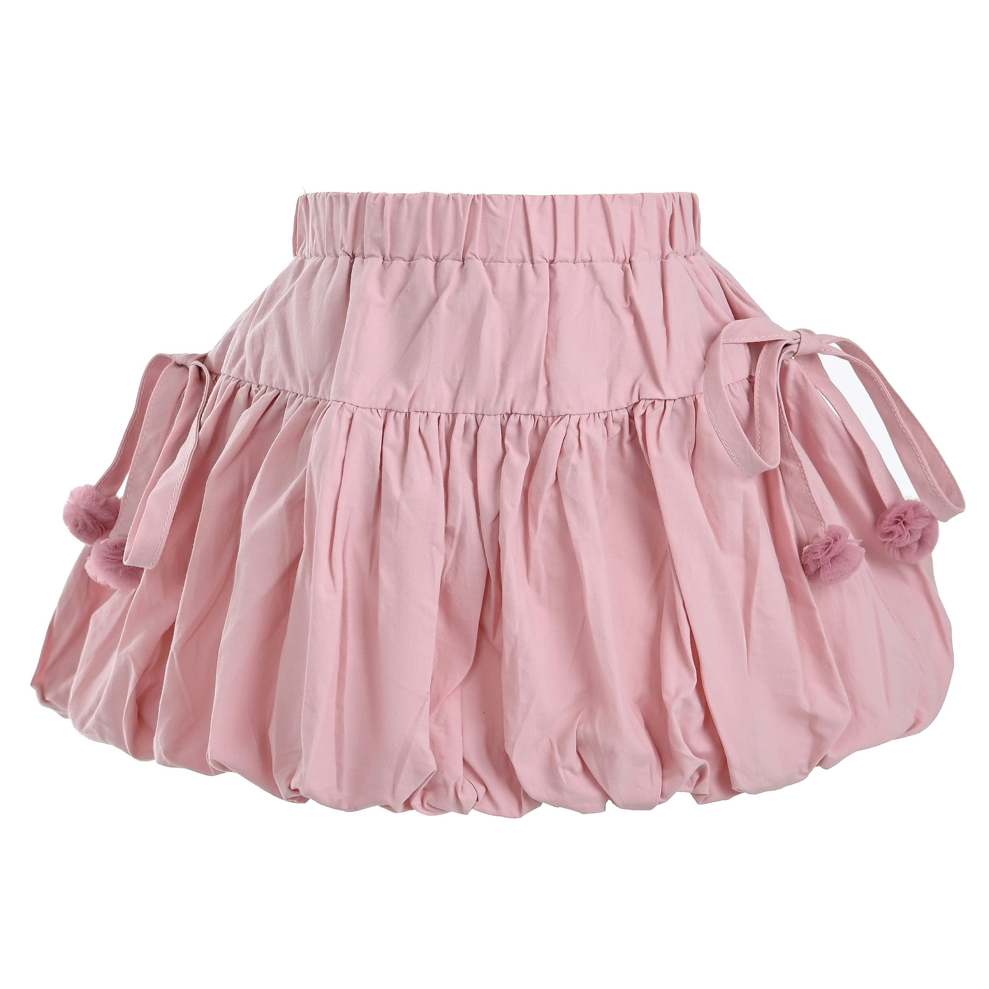 Pink Pom-Pom Skirt Set
