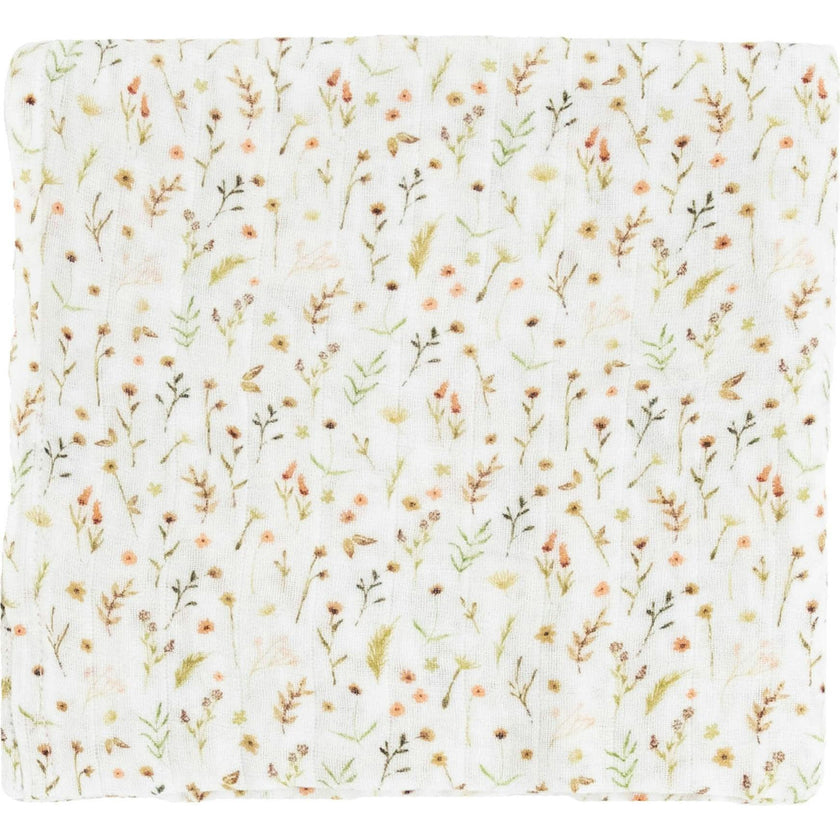 Organic Cotton Muslin Swaddle Blanket 2 Pack - Floral Field