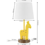 Sahara 17.5" Mid-Century Vintage Iron/Resin LED Kids' Table Lamp with Phone Stand and USB Charging Port