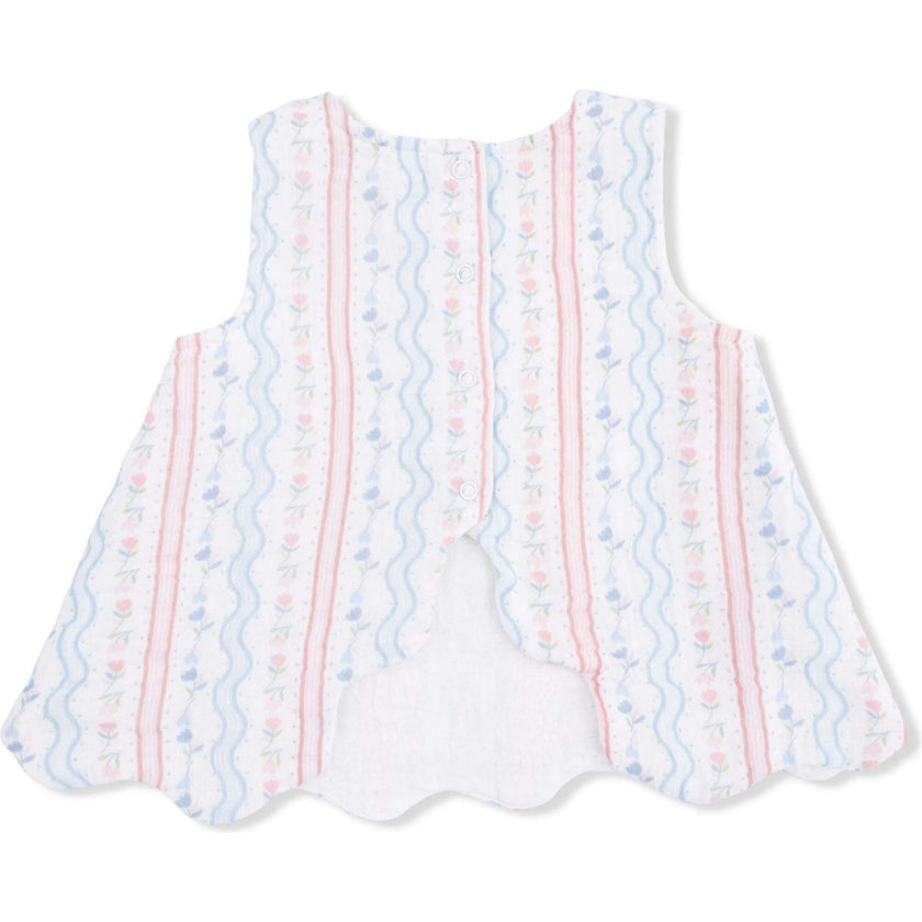 Tulip Stripe - Scallop Back Top with Bloomer