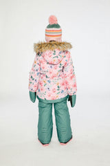 Two Piece Play Snowsuit Pink Vintage Floral Print