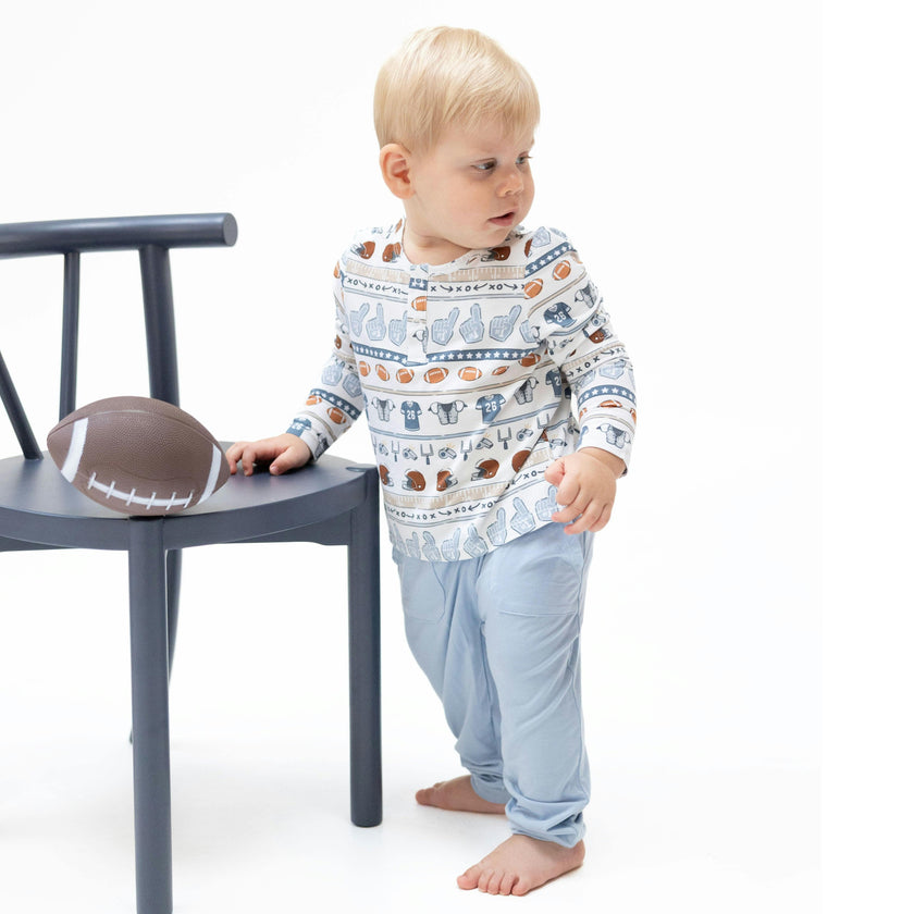 Football Stripe - Long Sleeve Henley and Jogger