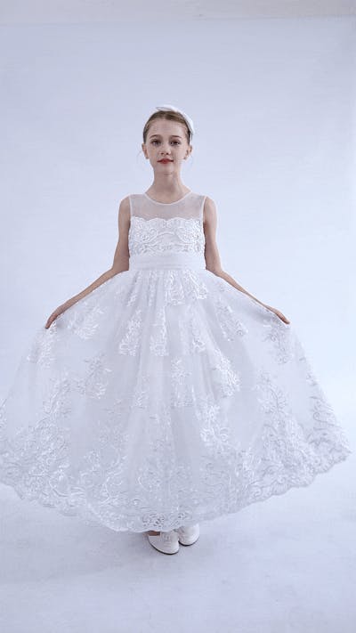 White Auresta Lace Sleeveless Dress