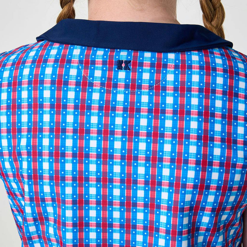 red white and gingham girly girl tank
