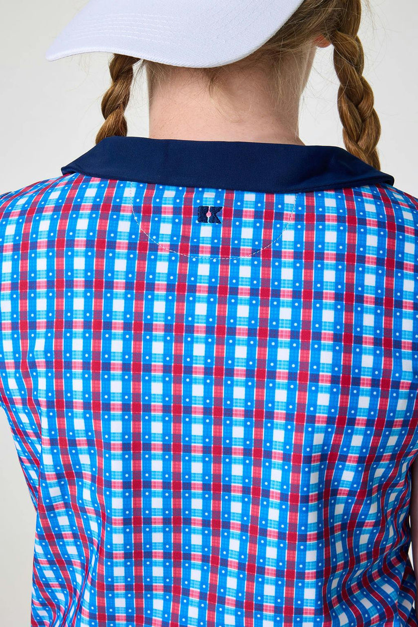 red white and gingham girly girl tank