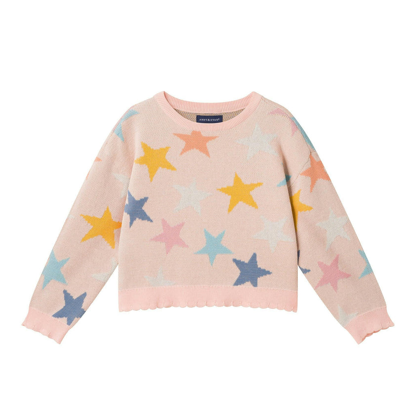 Two-Piece Sweater Set | Pastel Stars - Pink