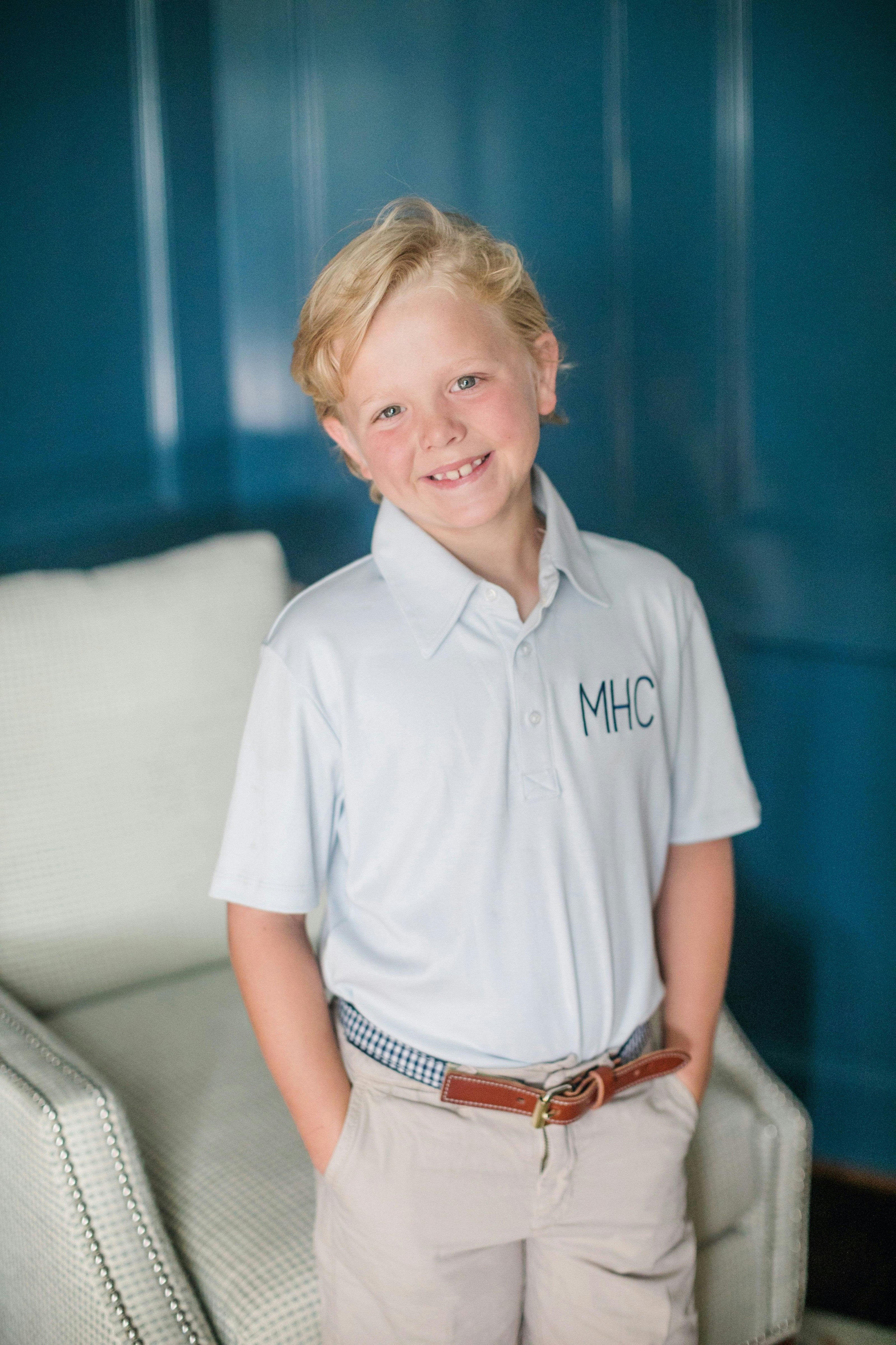 Griffin Boys' Pima Cotton Polo Golf Shirt White