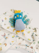 Organic Children’s Bathrobe – Madame Butterfly and Violet the Peacock - Knit Doll