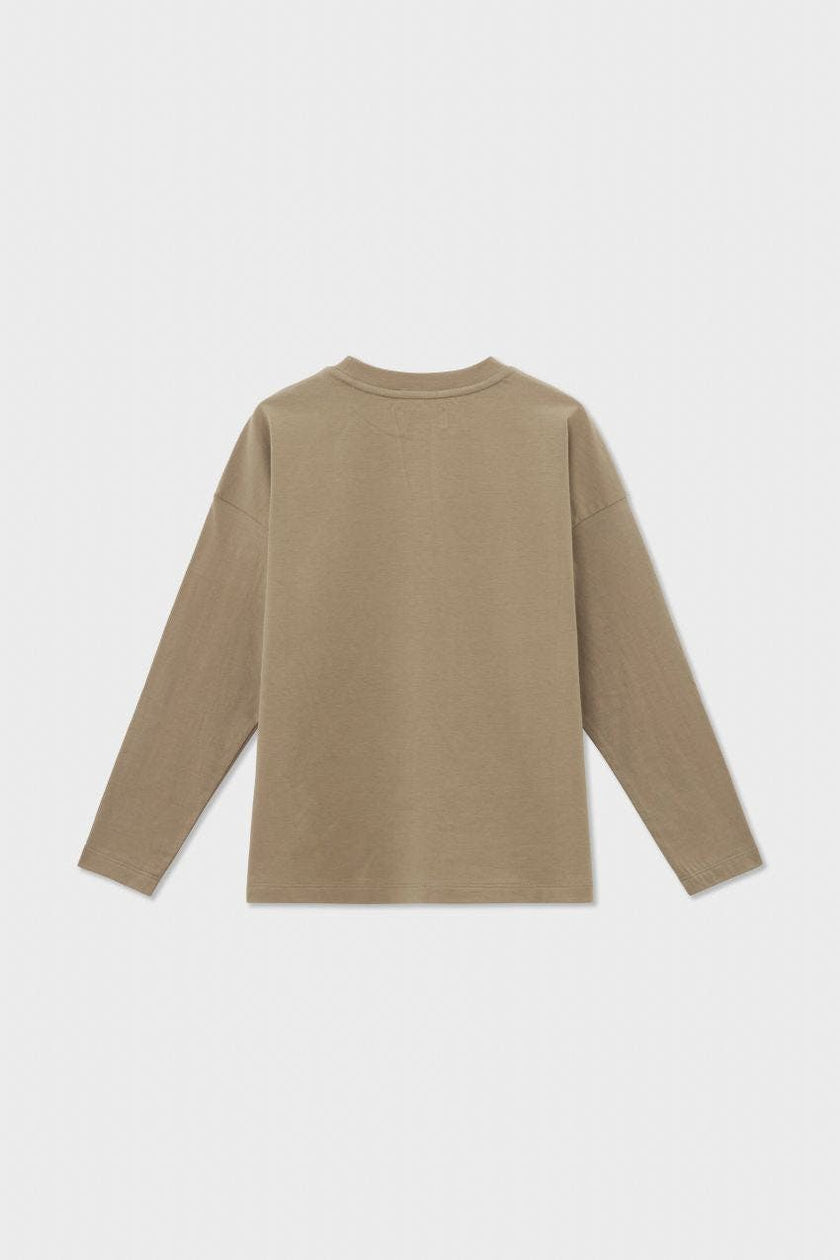 Relaxed Cotton Long Sleeve T-Shirt With Print