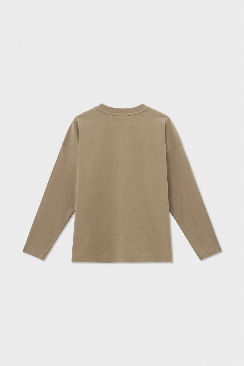 Relaxed Cotton Long Sleeve T-Shirt With Print