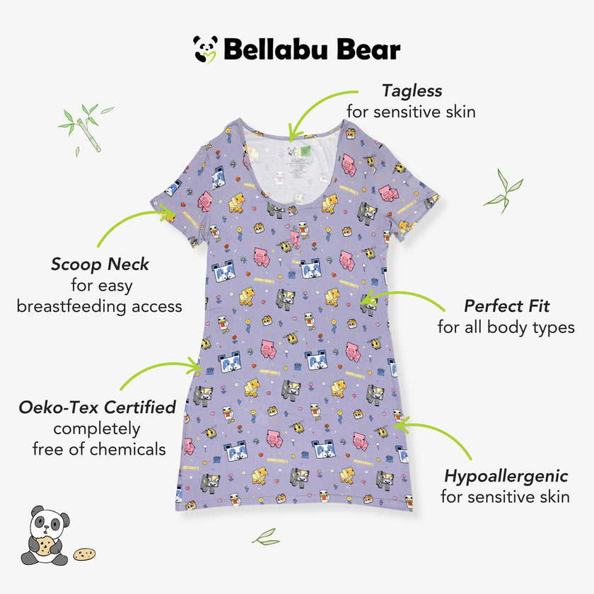 Minecraft: Pixel Pals Bamboo Women's Nightgown