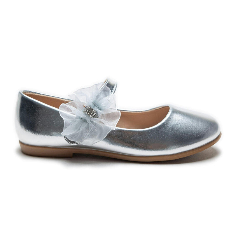 Silver Haile Rhinestone Flower Flats