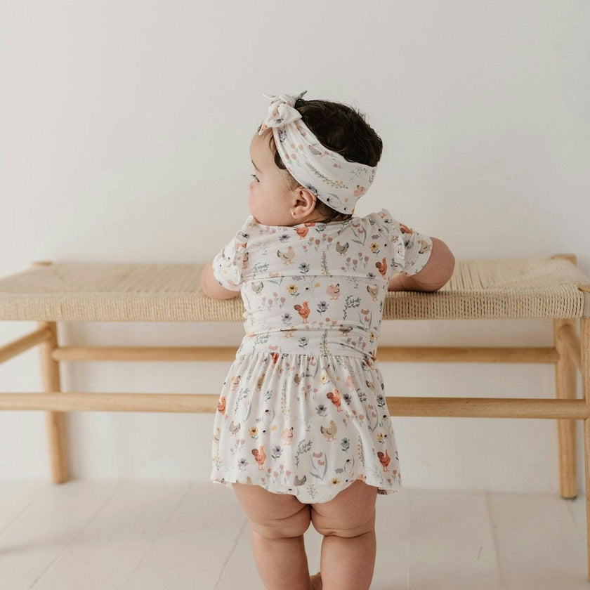 Girl's Short Sleeve Bodysuit Dress Set