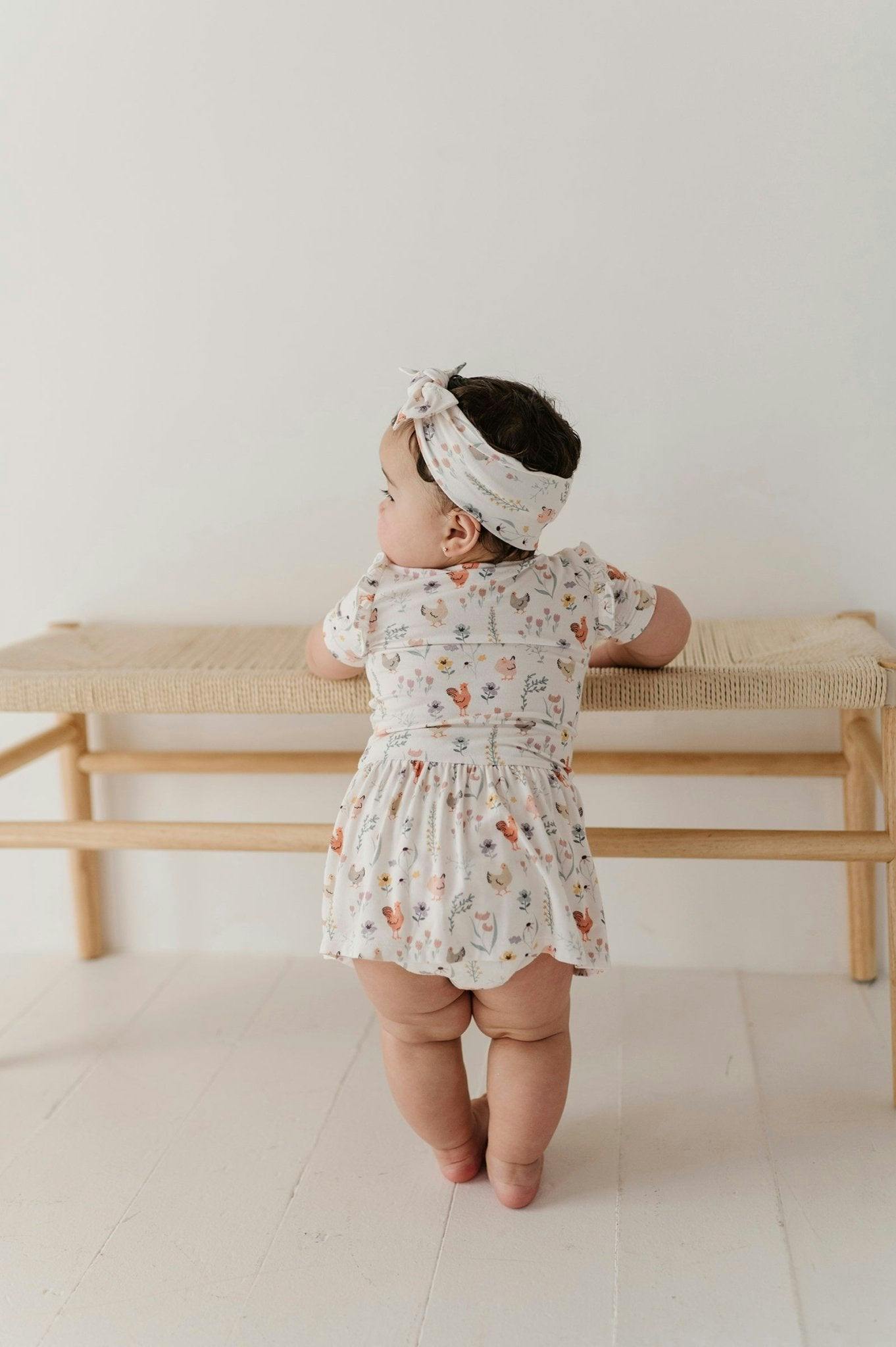 Girl's Short Sleeve Bodysuit Dress Set