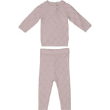 Diamond Pointelle Long Sleeve Top & Pant 2-Piece Set
