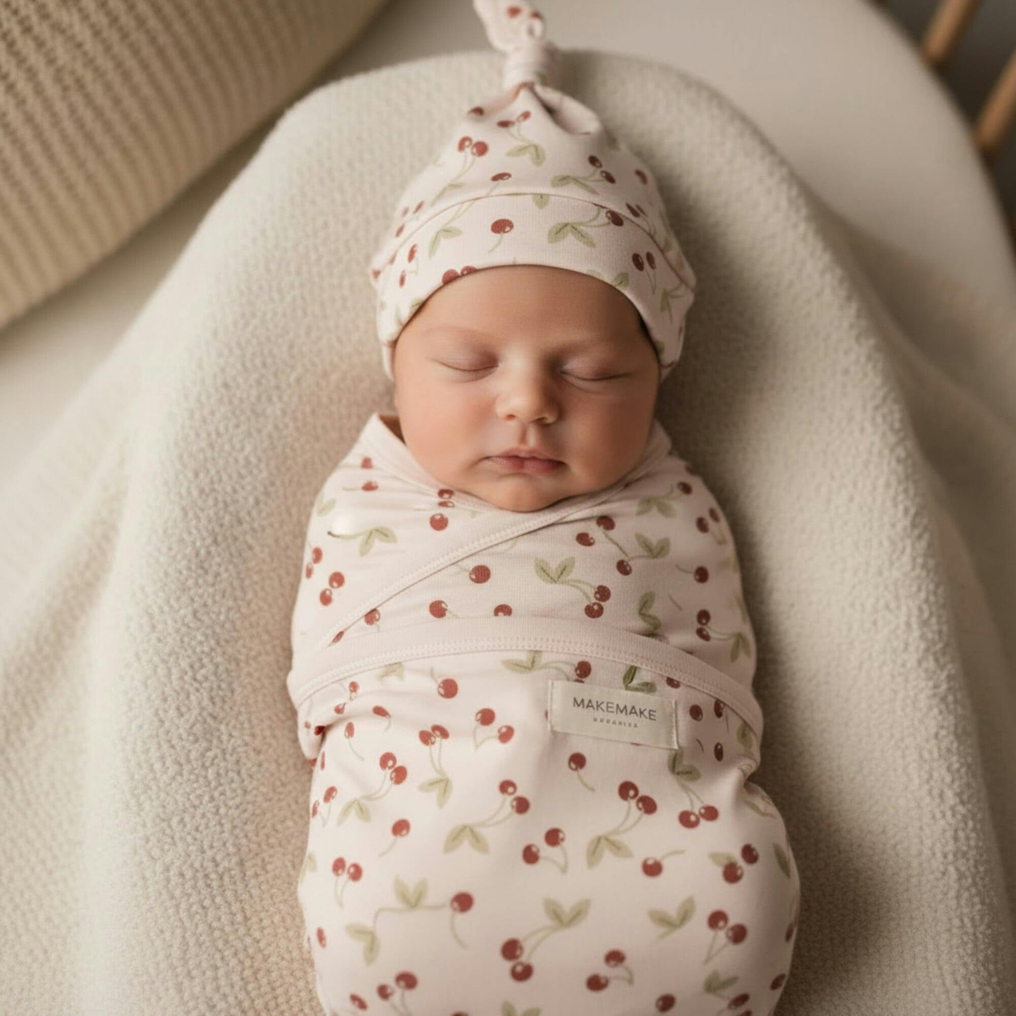 Organic Swaddle Blanket & Hat Set