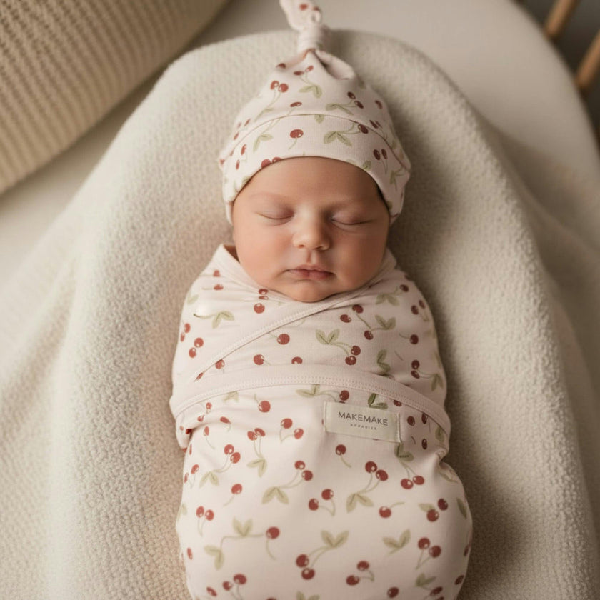 Organic Swaddle Blanket & Hat Set