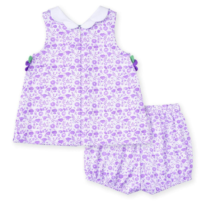 Printed Pique Dress & Bloomer with Flowers