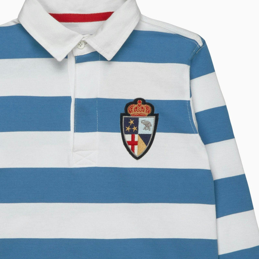 Nicholas Rugby Shirt in Denim Blue/White