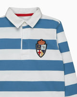 Nicholas Rugby Shirt in Denim Blue/White