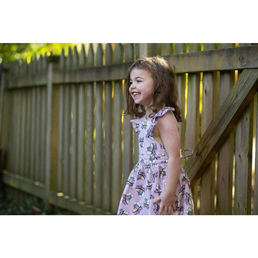 Ruffle Sleeve Dress in Roller Skates