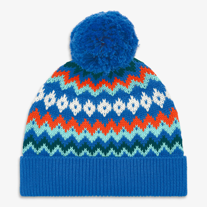 Kids knit beanie in fair isle