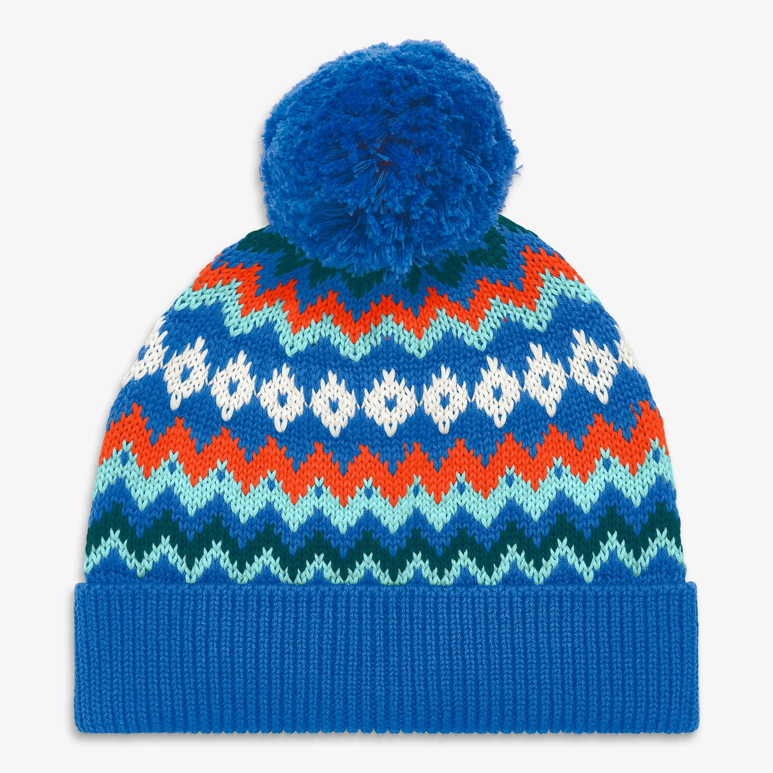 Kids knit beanie in fair isle