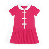 Knit Dress With Pleated Skirt And Bows
