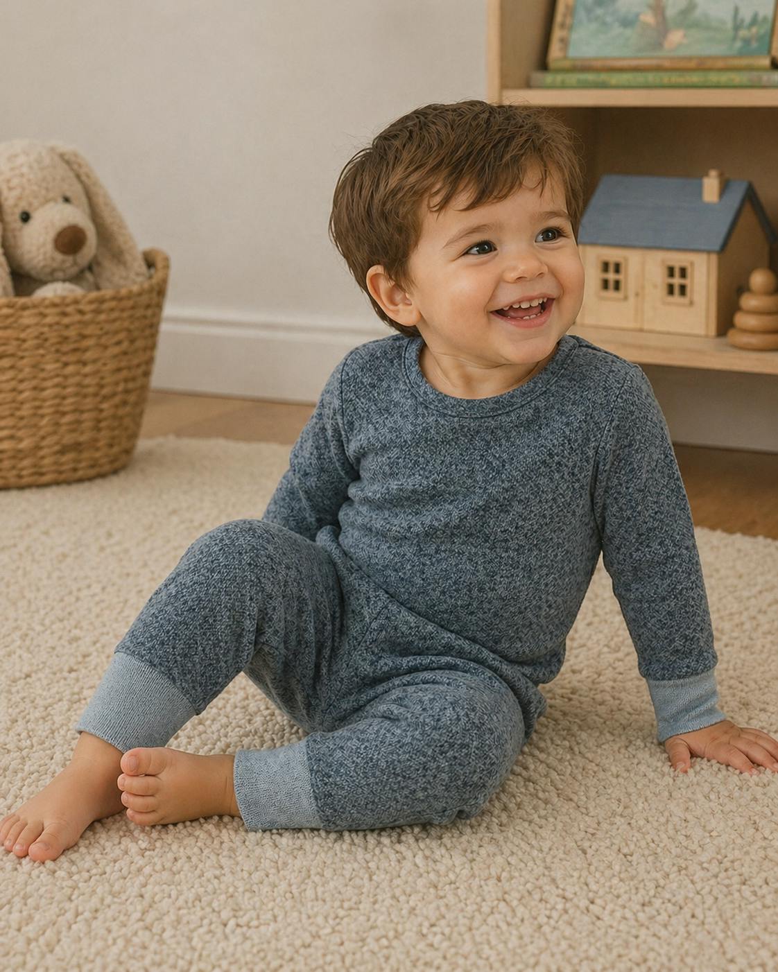 Brushed Sweater Knit 2-Piece Lounge Set